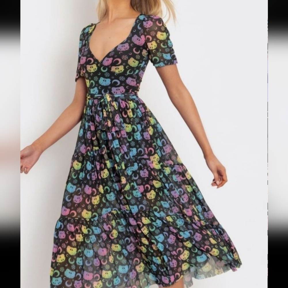 Rainbow Cat Magic Warp Maxi Dress